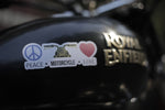 Sticker - Peace Love Motorcycle - Muddy Patch