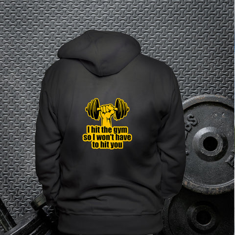 Hit The Gym Male<h6>Black Hooded Sweatshirt</h6>
