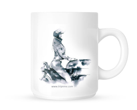 Mug With Girl With Helmet - Muddy Patch