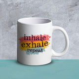 Inhale Exhale White Coffee Mug - Muddy Patch