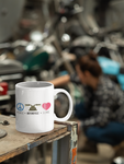 Mug With Peace Love Motorcycle