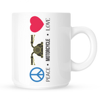 Mug With Peace Love Motorcycle - Muddy Patch