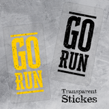 Sticker – Go Run – Black(Transparent) - Muddy Patch